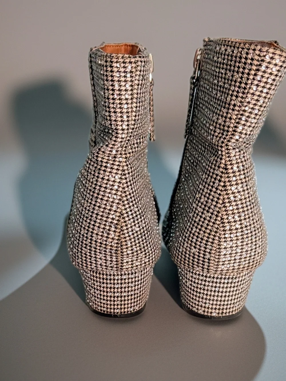 MIA Girls Houndstooth Ankle Booties Black & White Size 4